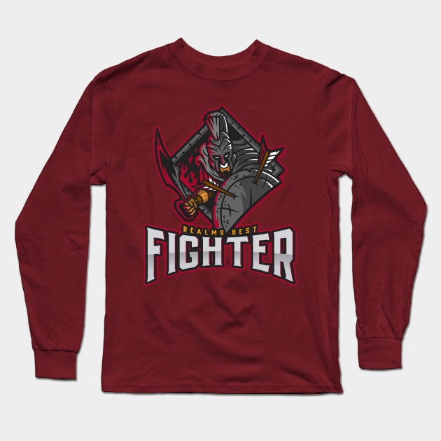 Realms Best Fighter Long Sleeve T-Shirt by ArthellisCreations